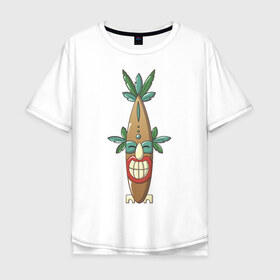 Мужская футболка хлопок Oversize с принтом Тотем 8 в Тюмени, 100% хлопок | свободный крой, круглый ворот, “спинка” длиннее передней части | бохо | гавайи | доска | маска | отдых | пляж | серфинг | солнце | тотем | трайбл | этника