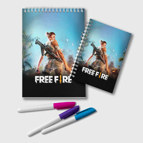 Блокнот с принтом FREE FIRE в Тюмени, 100% бумага | 48 листов, плотность листов — 60 г/м2, плотность картонной обложки — 250 г/м2. Листы скреплены удобной пружинной спиралью. Цвет линий — светло-серый
 | Тематика изображения на принте: battle | battlegrounds | fire | free | game | games | garena | logo | mobile | royale | батлграунд | битва | гарена | гарено | игра | игры | королевская | лого | логотип | мобайл | онлайн | символ | фаер | фаир | фри