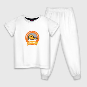 Детская пижама хлопок с принтом Гудетама в Тюмени, 100% хлопок |  брюки и футболка прямого кроя, без карманов, на брюках мягкая резинка на поясе и по низу штанин
 | gudetama | гудетама