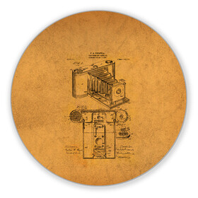 Коврик для мышки круглый с принтом Photographic Camera Patent в Тюмени, резина и полиэстер | круглая форма, изображение наносится на всю лицевую часть | patent | идея | история | камера | патент | разработка | фотик | фотоаппарат | фотограф | чертеж | чертежи