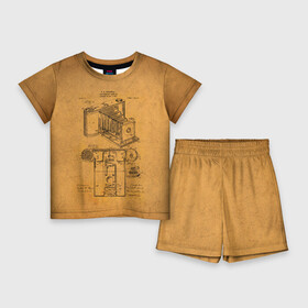 Детский костюм с шортами 3D с принтом Photographic Camera Patent в Тюмени,  |  | patent | идея | история | камера | патент | разработка | фотик | фотоаппарат | фотограф | чертеж | чертежи