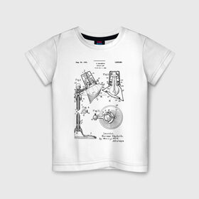 Детская футболка хлопок с принтом Patent - Лампа для чтения в Тюмени, 100% хлопок | круглый вырез горловины, полуприлегающий силуэт, длина до линии бедер | patent | идея | история | книга | лампа | лампочка | патент | разработка | чертеж | чертежи