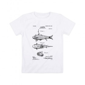 Детская футболка хлопок с принтом Patent - Artificial bait в Тюмени, 100% хлопок | круглый вырез горловины, полуприлегающий силуэт, длина до линии бедер | patent | воблер | идея | история | крючок | патент | приманка | разработка | рыбак | рыбалка | туризм | удочка | чертеж | чертежи