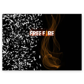 Поздравительная открытка с принтом FREE FIRE в Тюмени, 100% бумага | плотность бумаги 280 г/м2, матовая, на обратной стороне линовка и место для марки
 | Тематика изображения на принте: free fire | free fire pc | game | garena | mobile game | royale | trsffb | битва онлайн | гарена | игра | огонь | свободный огонь | фри фаер