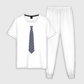 Мужская пижама хлопок с принтом Business в Тюмени, 100% хлопок | брюки и футболка прямого кроя, без карманов, на брюках мягкая резинка на поясе и по низу штанин
 | business | business style | галстук | деловой стиль
