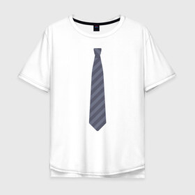 Мужская футболка хлопок Oversize с принтом Business в Тюмени, 100% хлопок | свободный крой, круглый ворот, “спинка” длиннее передней части | business | business style | галстук | деловой стиль