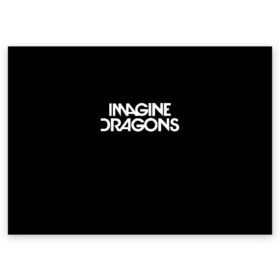 Поздравительная открытка с принтом IMAGINE DRAGONS в Тюмени, 100% бумага | плотность бумаги 280 г/м2, матовая, на обратной стороне линовка и место для марки
 | evolve | id | imagine dragons | драконы | ид