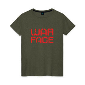 Женская футболка хлопок с принтом WARFACE в Тюмени, 100% хлопок | прямой крой, круглый вырез горловины, длина до линии бедер, слегка спущенное плечо | warface | вар фейс | варфейс