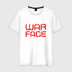 Мужская футболка хлопок с принтом WARFACE в Тюмени, 100% хлопок | прямой крой, круглый вырез горловины, длина до линии бедер, слегка спущенное плечо. | warface | вар фейс | варфейс