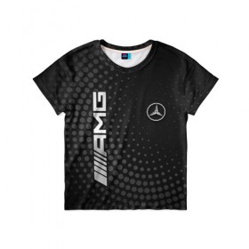 Детская футболка 3D с принтом Mercedes в Тюмени, 100% гипоаллергенный полиэфир | прямой крой, круглый вырез горловины, длина до линии бедер, чуть спущенное плечо, ткань немного тянется | amg | mercedes | авто | автомобиль | иномарка | логотип | машина | мерседес | текстура