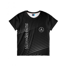 Детская футболка 3D с принтом Mercedes в Тюмени, 100% гипоаллергенный полиэфир | прямой крой, круглый вырез горловины, длина до линии бедер, чуть спущенное плечо, ткань немного тянется | amg | mercedes | авто | автомобиль | иномарка | логотип | машина | мерседес | текстура