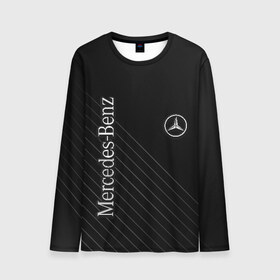 Мужской лонгслив 3D с принтом Mercedes в Тюмени, 100% полиэстер | длинные рукава, круглый вырез горловины, полуприлегающий силуэт | amg | mercedes | авто | автомобиль | иномарка | логотип | машина | мерседес | текстура