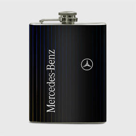 Фляга с принтом Mercedes в Тюмени, металлический корпус | емкость 0,22 л, размер 125 х 94 мм. Виниловая наклейка запечатывается полностью | amg | mercedes | авто | автомобиль | иномарка | логотип | машина | мерседес | текстура