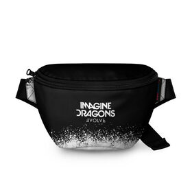 Поясная сумка 3D с принтом IMAGINE DRAGONS в Тюмени, 100% полиэстер | плотная ткань, ремень с регулируемой длиной, внутри несколько карманов для мелочей, основное отделение и карман с обратной стороны сумки застегиваются на молнию | evolve | id | imagine dragons | драконы | ид