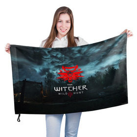 Флаг 3D с принтом THE WITCHER 3:WILD HUNT в Тюмени, 100% полиэстер | плотность ткани — 95 г/м2, размер — 67 х 109 см. Принт наносится с одной стороны | cd projekt red | ciri | game | geralt | geralt of rivia | gwynbleidd | the witcher | the witcher 3: wild hunt | ведьмак | ведьмак 3: дикая охота | геральт | геральт из ривии | цири | цирилла