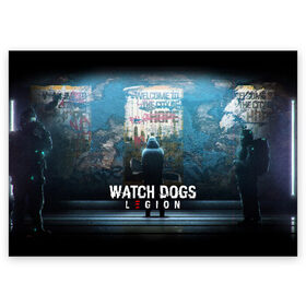 Поздравительная открытка с принтом WATCH DOGS LEGION в Тюмени, 100% бумага | плотность бумаги 280 г/м2, матовая, на обратной стороне линовка и место для марки
 | ded sec | fox | hacker | legion | watch dogs | watch dogs 2 | watch dogs legion | легион | хакер