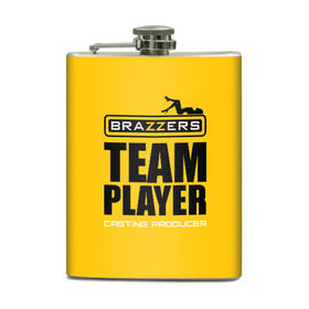 Фляга с принтом Brazzers Team player в Тюмени, металлический корпус | емкость 0,22 л, размер 125 х 94 мм. Виниловая наклейка запечатывается полностью | Тематика изображения на принте: adults | brazzers | casting | emblem | films | girl | inscription | logo | player | producer | silhouette | studio | team | девушка | игрок | кастинг | командный | логотип | надпись | продюсер | силуэт | студия | фильмы | эмблема