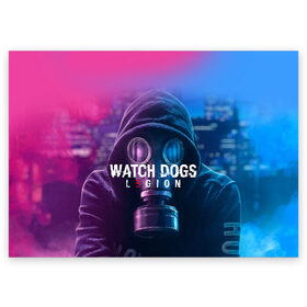 Поздравительная открытка с принтом WATCH DOGS LEGION в Тюмени, 100% бумага | плотность бумаги 280 г/м2, матовая, на обратной стороне линовка и место для марки
 | ded sec | fox | hacker | legion | watch dogs | watch dogs 2 | watch dogs legion | легион | хакер