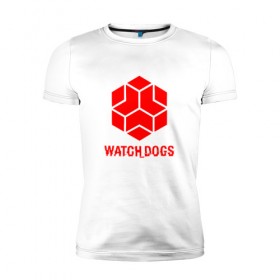 Мужская футболка премиум с принтом WATCH DOGS в Тюмени, 92% хлопок, 8% лайкра | приталенный силуэт, круглый вырез ворота, длина до линии бедра, короткий рукав | ded sec | hacker | legion | watch dogs | watch dogs 2 | watch dogs legion | легион | хакер