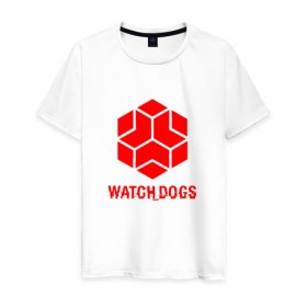 Мужская футболка хлопок с принтом WATCH DOGS в Тюмени, 100% хлопок | прямой крой, круглый вырез горловины, длина до линии бедер, слегка спущенное плечо. | ded sec | hacker | legion | watch dogs | watch dogs 2 | watch dogs legion | легион | хакер