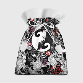 Подарочный 3D мешок с принтом Инь-Янь Котики в Тюмени, 100% полиэстер | Размер: 29*39 см | Тематика изображения на принте: домашние животные | животные | инь янь | котики | милость | растение | цветы