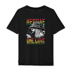 Мужская футболка хлопок Oversize с принтом Регги в Тюмени, 100% хлопок | свободный крой, круглый ворот, “спинка” длиннее передней части | bob marley | chillin | rasta | reggae | боб | боб марли | марли | раста | растаман | регги