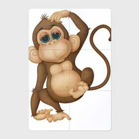 Магнитный плакат 2Х3 с принтом Обезьяна Чи-чи-чи в Тюмени, Полимерный материал с магнитным слоем | 6 деталей размером 9*9 см | веселая обезьяна | веселые животные | забавный мишка | медведь | мишка | обезьяна | смешные животные