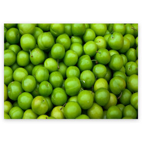 Поздравительная открытка с принтом Зелёные яблоки в Тюмени, 100% бумага | плотность бумаги 280 г/м2, матовая, на обратной стороне линовка и место для марки
 | fruits | green | green apples | many apples | зелёные яблоки | зелёный | много яблок. | фрукты