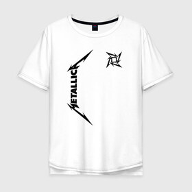 Мужская футболка хлопок Oversize с принтом METALLICA в Тюмени, 100% хлопок | свободный крой, круглый ворот, “спинка” длиннее передней части | Тематика изображения на принте: metallica | metallica logo | rock | метал группа | металл | металлика логотип | музыка | рок | трэш метал | хеви метал