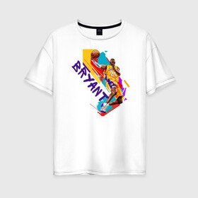 Женская футболка хлопок Oversize с принтом Kobe Bryant в Тюмени, 100% хлопок | свободный крой, круглый ворот, спущенный рукав, длина до линии бедер
 | adidas | basketball | bryant | jordan | lakers | lebron | nba | nike | slam dunk | баскетбол