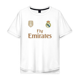 Мужская футболка хлопок Oversize с принтом Эден Азар 23 Реал Мадрид в Тюмени, 100% хлопок | свободный крой, круглый ворот, “спинка” длиннее передней части | eden hazard | hazard | азар | реал | реал мадрид | футбол | эден азар