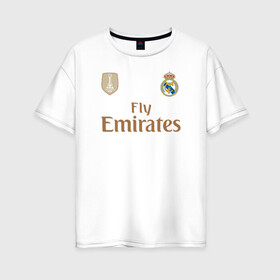 Женская футболка хлопок Oversize с принтом Эден Азар 23 Реал Мадрид в Тюмени, 100% хлопок | свободный крой, круглый ворот, спущенный рукав, длина до линии бедер
 | eden hazard | hazard | азар | реал | реал мадрид | футбол | эден азар