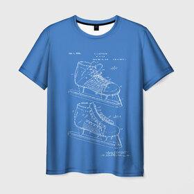Мужская футболка 3D с принтом Patent - hocey в Тюмени, 100% полиэфир | прямой крой, круглый вырез горловины, длина до линии бедер | patent | зима | игра | идея | история | коньки | лёд | патент | разработка | сибирь | спорт | хокей | хоккей | чертеж | чертежи