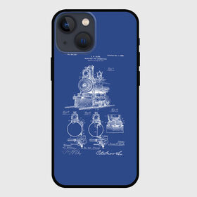 Чехол для iPhone 13 mini с принтом Locomotives в Тюмени,  |  | patent | дорога | жд | железная | идея | история | локомотив | паровоз | патент | поезд | поезда | путешествие | путь | разработка | чертеж | чертежи