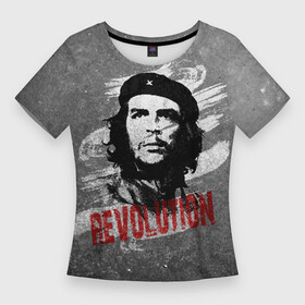 Женская футболка 3D Slim с принтом Че Гевара в Тюмени,  |  | che | che guevara | cuba | ernesto guevara | guerrilla | revolution | viva la | viva la revolution | история | куба | партизан | революция | свобода | че | че гевара | чегевара