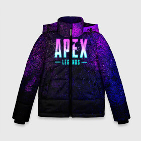 Зимняя куртка для мальчиков 3D с принтом Apex Legends Neon logo в Тюмени, ткань верха — 100% полиэстер; подклад — 100% полиэстер, утеплитель — 100% полиэстер | длина ниже бедра, удлиненная спинка, воротник стойка и отстегивающийся капюшон. Есть боковые карманы с листочкой на кнопках, утяжки по низу изделия и внутренний карман на молнии. 

Предусмотрены светоотражающий принт на спинке, радужный светоотражающий элемент на пуллере молнии и на резинке для утяжки | Тематика изображения на принте: apex | apex legends | bangalor | bloodhound | caustic | crypto | gibraltar | legends | lifeline | logo | mirage | neon | pathfinder | titanfall | watson | wraith | апекс | неон