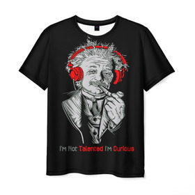 Мужская футболка 3D с принтом Альберт Эйнштейн в Тюмени, 100% полиэфир | прямой крой, круглый вырез горловины, длина до линии бедер | albert einstein | biography | genius | history | physics | relativity | science | альберт эйнштейн | биография | гений | история | наука | относительность | физика