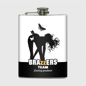 Фляга с принтом Brazzers team Casting-producer в Тюмени, металлический корпус | емкость 0,22 л, размер 125 х 94 мм. Виниловая наклейка запечатывается полностью | adults | brazzers | butterflies | casting | girl | inscription | logo | movies | producer | silhouette | studio | team | бабочки | братья | девушка | кастинг | логотип | надпись | продюсер | силуэт | студия | фильмы