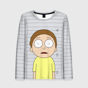 Женский лонгслив 3D с принтом Morty is in prison в Тюмени, 100% полиэстер | длинные рукава, круглый вырез горловины, полуприлегающий силуэт | c 137 | morty | morty smith | portal | rick | rick and morty | rick sanchez | sanchez | smith | морти | морти смит | портал | рик | рик и морти | рик санчез | санчез | смит