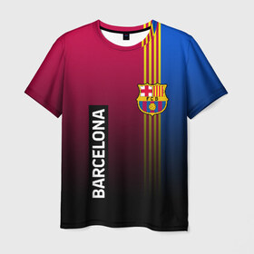 Мужская футболка 3D с принтом BARCELONA в Тюмени, 100% полиэфир | прямой крой, круглый вырез горловины, длина до линии бедер | barca | barsa | barselona | fc barcelona | leo messi | neimar | neymar | барселона | лионель месси | неймар | нэмар | футбол.