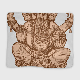 Плед 3D с принтом Ганеш в Тюмени, 100% полиэстер | закругленные углы, все края обработаны. Ткань не мнется и не растягивается | Тематика изображения на принте: бог. индуизм | буддизм | ганеш | ганеша | индия | кришна | мифология | оберег | ом | слон | талисман