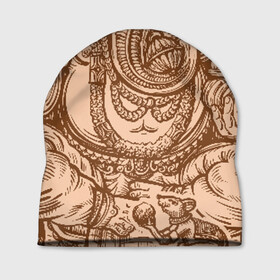 Шапка 3D с принтом Ганеш в Тюмени, 100% полиэстер | универсальный размер, печать по всей поверхности изделия | бог. индуизм | буддизм | ганеш | ганеша | индия | кришна | мифология | оберег | ом | слон | талисман
