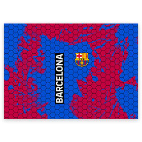 Поздравительная открытка с принтом BARCELONA в Тюмени, 100% бумага | плотность бумаги 280 г/м2, матовая, на обратной стороне линовка и место для марки
 | barca | barsa | barselona | fc barcelona | leo messi | neimar | neymar | барселона | лионель месси | неймар | нэмар | футбол.