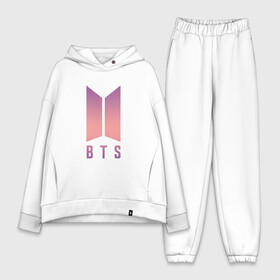 Женский костюм хлопок Oversize с принтом BTS PINK в Тюмени,  |  | army | bangtan boys | beyond the scene | bts | k pop | kpop | love yourself | бтс | к поп