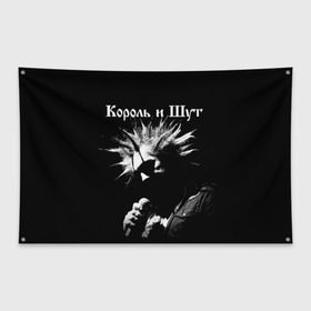 Флаг-баннер с принтом Король и Шут + Анархия (спина) в Тюмени, 100% полиэстер | размер 67 х 109 см, плотность ткани — 95 г/м2; по краям флага есть четыре люверса для крепления | киш | король и шут | михаил горшенев
