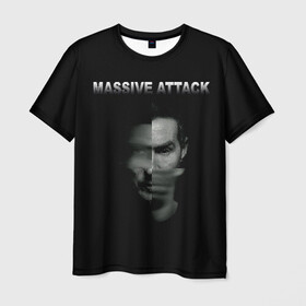 Мужская футболка 3D с принтом Massive attack в Тюмени, 100% полиэфир | прямой крой, круглый вырез горловины, длина до линии бедер | 100 suns | dance | electronic | masive atack | masive attack | mezannine | one point six | tricky | trip hop | triphop | мэссив аттак