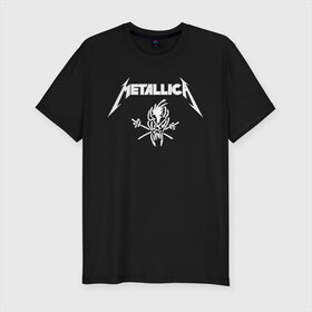 Мужская футболка премиум с принтом METALLICA в Тюмени, 92% хлопок, 8% лайкра | приталенный силуэт, круглый вырез ворота, длина до линии бедра, короткий рукав | metallica | metallica logo | rock | метал группа | металл | металлика логотип | музыка | рок | трэш метал | хеви метал
