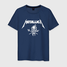 Мужская футболка хлопок с принтом METALLICA в Тюмени, 100% хлопок | прямой крой, круглый вырез горловины, длина до линии бедер, слегка спущенное плечо. | Тематика изображения на принте: metallica | metallica logo | rock | метал группа | металл | металлика логотип | музыка | рок | трэш метал | хеви метал