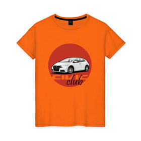 Женская футболка хлопок с принтом Honda Civic club в Тюмени, 100% хлопок | прямой крой, круглый вырез горловины, длина до линии бедер, слегка спущенное плечо | 9gen | civic | generation | honda | nine | девять | поколение | хонда | цивик