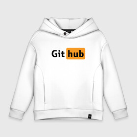 Детское худи Oversize хлопок с принтом Git Hub в Тюмени, френч-терри — 70% хлопок, 30% полиэстер. Мягкий теплый начес внутри —100% хлопок | боковые карманы, эластичные манжеты и нижняя кромка, капюшон на магнитной кнопке | git hub | github | it | кодинг